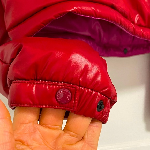 NWT Women’s Medium Moncler Bardanette Hooded Quilted Shell Down Jacket In Red - Picture 10 of 16
